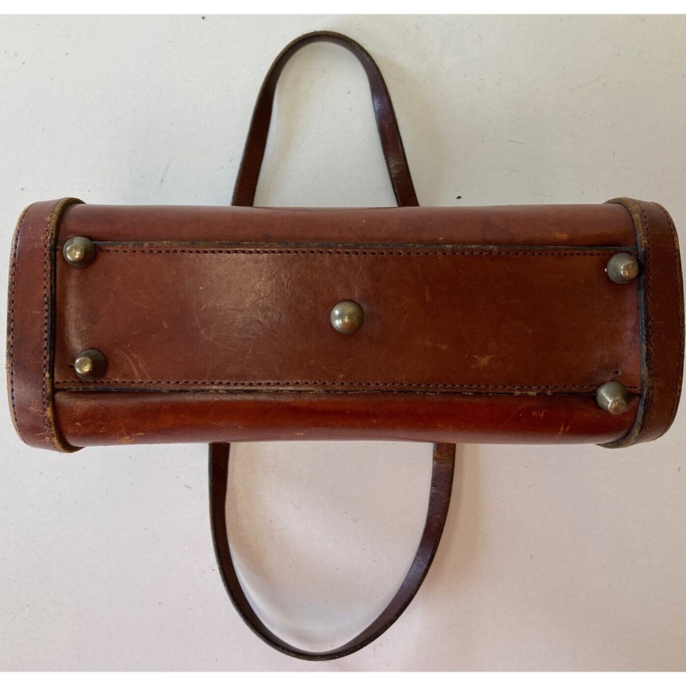 Vintage John Romain Purse Brown Leather Doctors Bag Handbag Look - Picture 10 of 12